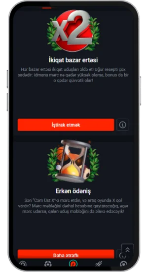 Pin Up bonus İkiqat Bazar ertəsi